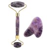 Natural Amethyst Double Head Jade Stone Roller & Guasha Scrapping
