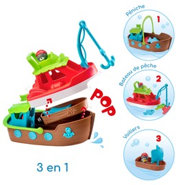 Klorofil - The Boats with Pull-Out Function - Toy for Children - Develops Your Imagination - Curiosity - Motor Skills - From 18 Months