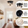 Ymlii 3-Lights Semi Flush Mount Ceiling Light Fixture,Matte Black Kitchen