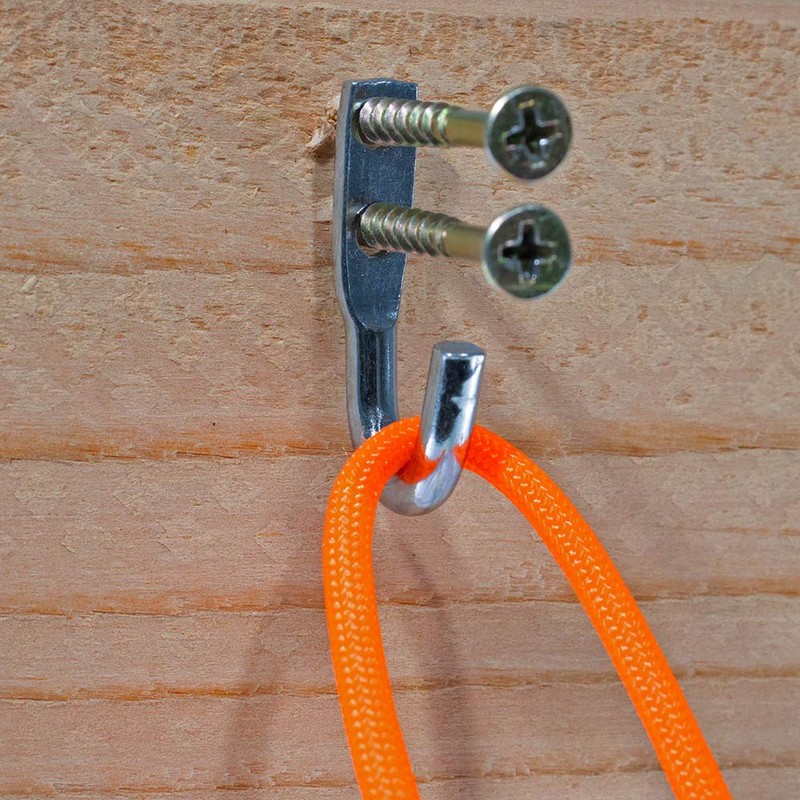 Mountable Metal Rope and Tarp Hooks (7/16 Inch X 5
