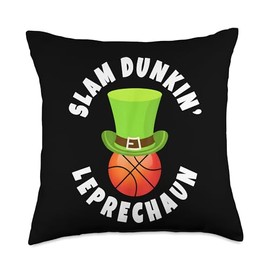 Ball Handlers: Slam Dunkin Leprechaun Basketball Throw Pillow