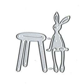 1Pc Silver zzirvepaiv Cute Easter Bunny Metal Cutting Die for DIY Paper Art Crafts Photo Album Decor Bunny Dies Cut for Card Making，Scrapbooking