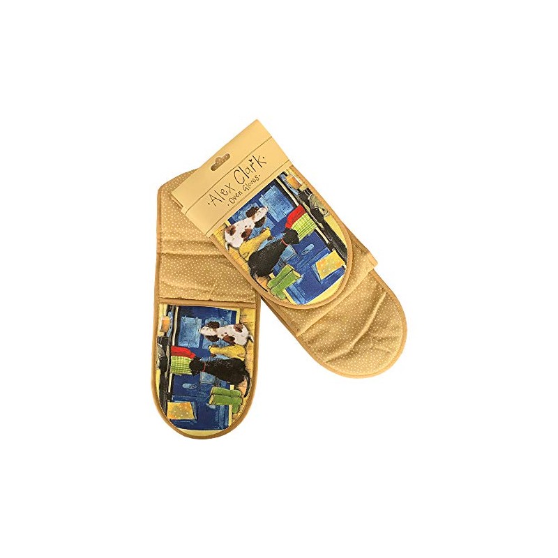 ALEX CLARK HOTDOGS OVEN GLOVES - 100% Cotton - Baking
