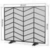 Fire Beauty Single Panel Handcrafted Wrought Iron Mesh Chevron Fireplace