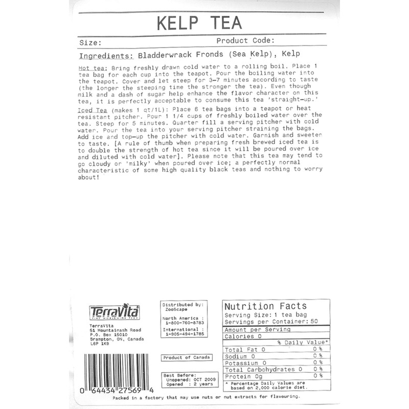 Kelp Tea (Loose) (4 oz, ZIN: 427570)