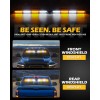 Emergency Dash Strobe Lights 2x16.8 Inch Amber White Security Light