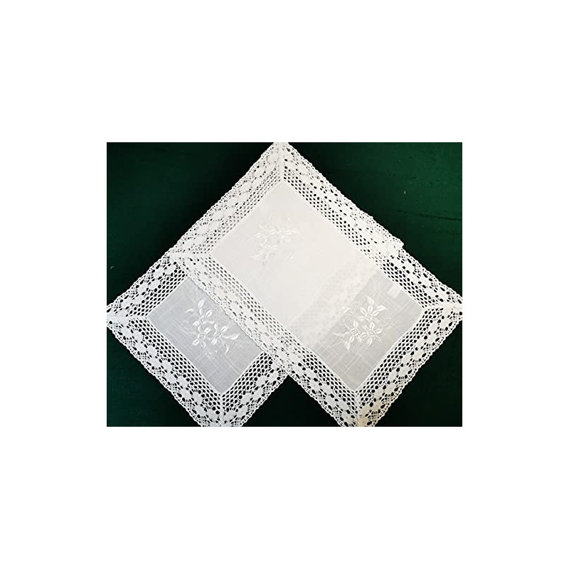 Doilies 30 x 45 cm, Pack of 2, Embroidered with
