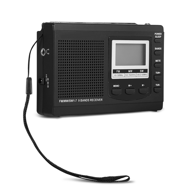 VBESTLIFE Portable Mini Radios FM/MW/SW Receiver w/ Digital Alarm Clock