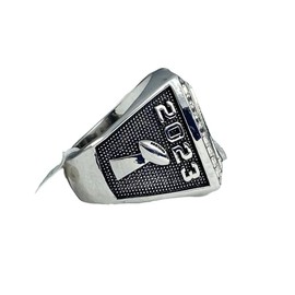 Legacy Rings Season 2022 2023 Fantasy Football Championship trophy ring with clear display stand | Silver Tone | Size 8-14 (8)