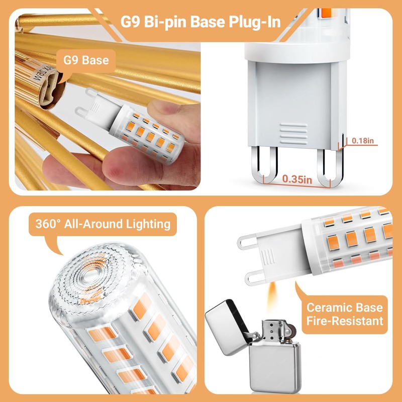 TJOY G9 LED Bulb 4W, 2700K Soft Warm White 6