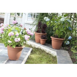 Whitefurze G03R30 30cm Round Bell Planter - Terracotta