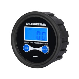 MEASUREMAN 2-1/2" Dial Size Digital Air Pressure Gauge with 1/4'' NPT Bottom Connector and Protective Boot, 0-200psi, Accuracy 1%, Battery Powered, with LED Light