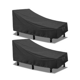 PureFit Outdoor Chaise Lounge Cover, Lounge Chair Covers Waterproof Patio Furniture Lounge Chair Cover, UV Resistant & Weatherproof, 2 Pack, 78" L x 35.5" W x 33" H Inches, Black