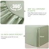 JSD 100% Cotton Sheet Set Twin, Sage Green Cooling Bed