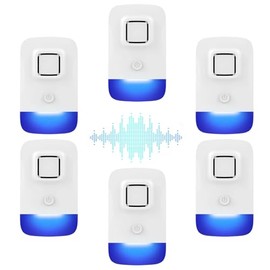 Ultrasonic Pest Repeller Plug in, Indoor Spider & Rodent Control with Smart Frequency Shift, Electronic Repellent for Home, Garage, Office,6 Packs