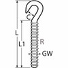 Yacht Steel Hook screw with right-hand thread M20 made of