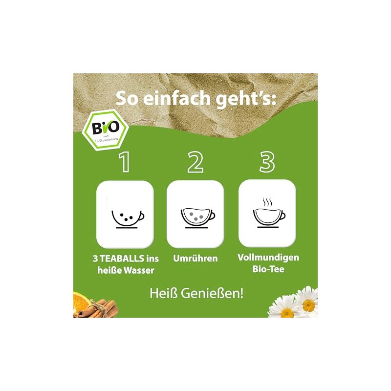 Teaballs Organic Natural Herb Set of 3 - Fennel, Sage,
