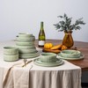 GBHOME Stoneware Dinnerware Sets for 4,Round Reactive Glaze Ceramic Plates