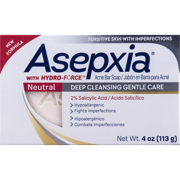ASEPXIA Deep Cleansing Gentle Care Acne Treatment Hypoallergenic Bar Soap with Salicylic Acid, 4 Ounce
