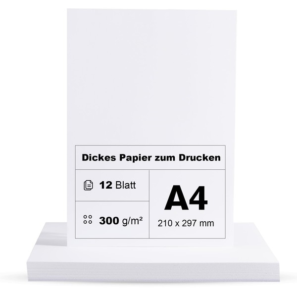 Photo Card A4 300 g/m² White Paper 12 Sheets Premium