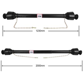Black PTO Shaft, ACZCR 1-3/8" PTO Drive Shaft 6 Splines Both Ends PTO Driveline Shaft, 48"-80.5" PTO Shaft, Series 4 PTO Shaft without Slip Clutch for Bush Hog/Finish Mower