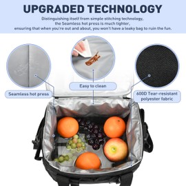 Tirrinia Soft Cooler Bag 24 Cans, Insulated Leakproof Portable Cooler with Lightweight & Adjustable Strap - Small Beach Cooler for Camping, Travel, Car, Picnic, Lunch Cooler Box, Black