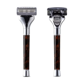 Cremo Razor, 1 Razor Handle + 2 refills | Razors for Men, 5 Blade Razor Men, Mens Razors for Shaving, Razor Blades for Men, 1 Handle with 2 Razor Blades Refills, Tortoise Shell Razor