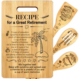 Shellspace Retirement Gifts for Women, Unique Recipe Cutting Board Set for Retirement Woman Men, Coworker Leaving Gifts Going Away Gifts, Happy Retirement Gift for Coworker Boss Leader Friends
