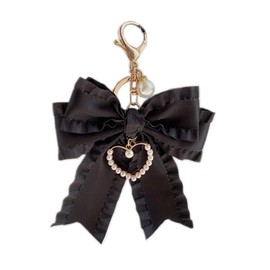 ChungLong0593 Bow Purse Keychain Charm Bow Keyring Bag Charms for Women Handbag Purse Charms Accessories-Black