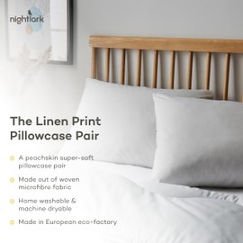 Night Lark - Pillowcase Pair - Linen Collection - Super Soft Touch - Two Printed Microfibre Pillow Covers - Luxury Bedding - Cloud Grey