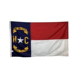 3x5' North Carolina Flag - All Weather Nylon & Reinforced Fly End Stitching - Made in USA