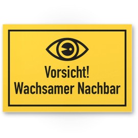 Komma Security Vigilant Neighbour Sign - Supplement Video Surveillance - Notice Sign Neighborhood - Notice