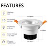 CXWV 3 Inch LED Recessed Downlight, 5W COB Ceiling Light