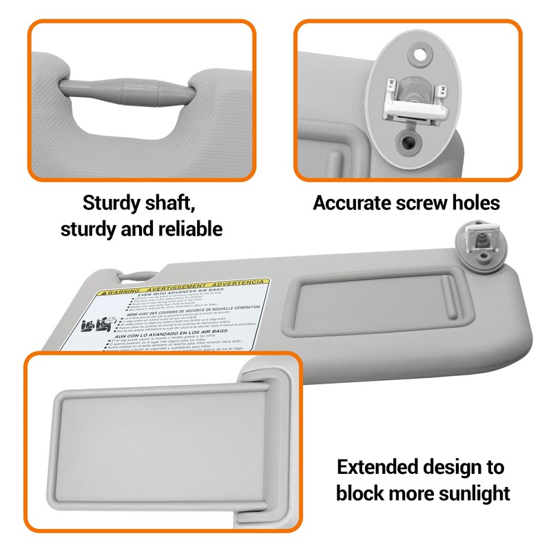 LoloWheat Sun Visor W/Extension Plate Fit for 2013-2018 RAV4 Replace