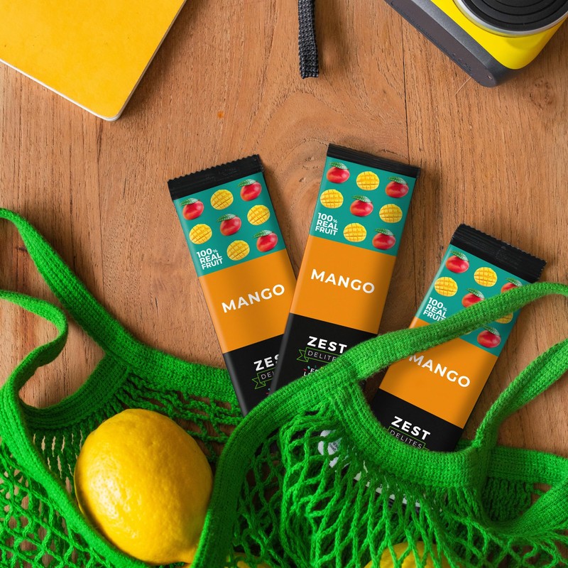 Fruit Snacks by Zest Delites, Fruit Leather, Dried Mango Bars,