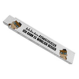 Besserwisser-Eule Wooden Meter Stick with Saying "Kein Klugscheißer Für echte Kerle Handwerklicher Mann Maßband Kein Schlaumeier sondern Profi Werkzeug