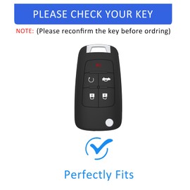 Key Fob Cover with Keychain for Buick Encore Camaro Equinox Impala Sonic Trax GMC Terrain Flip (Pink)