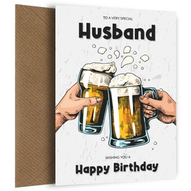 Husband Birthday Card for Him - Say Happy Birthday on his 25th 30th 35th 40th 45th 50th Birthday - Any Age Fun Bday Card from a Wife or Husband