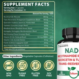 Satoomi Suplemento Nad 900mg Nicotinamida Ribósido 60u Na                                                                                             