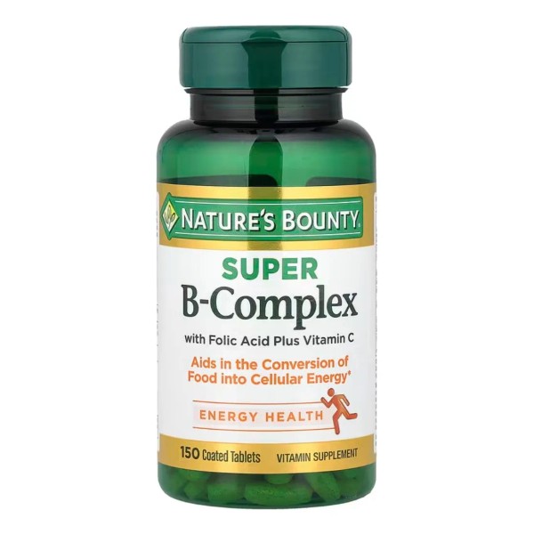 Nature's Bounty, Súper Complejo B con Ácido Fólico Más Vitamina
