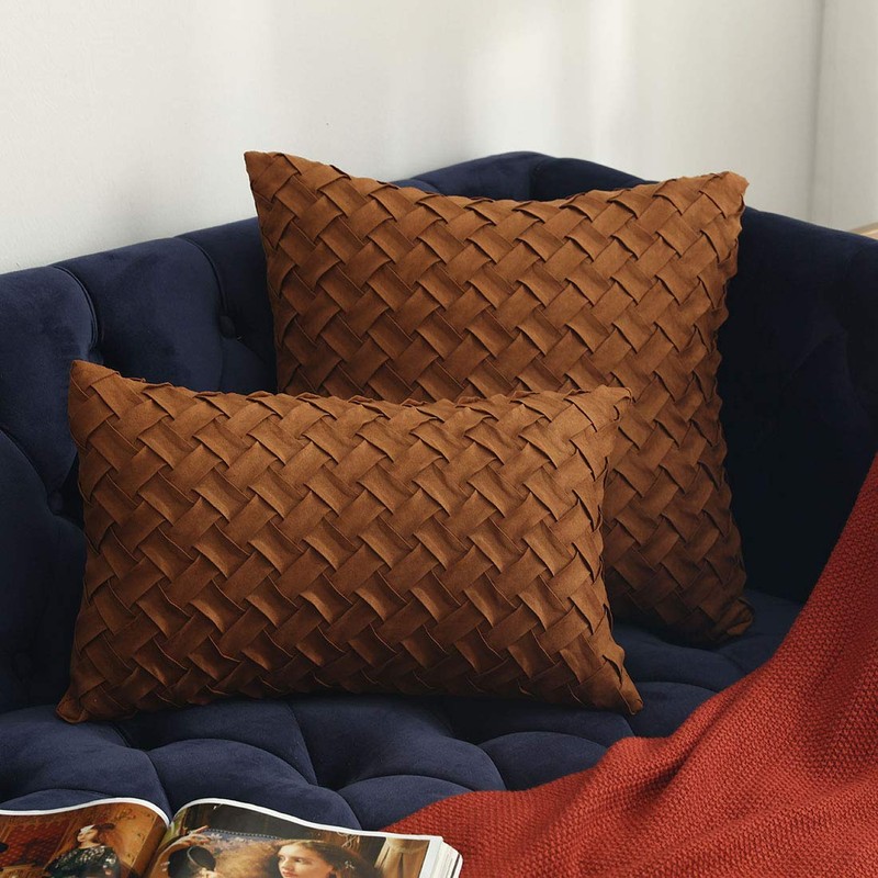 vctops Boho Basket Weave Pattern Decorative Throw Pillow Cover Super