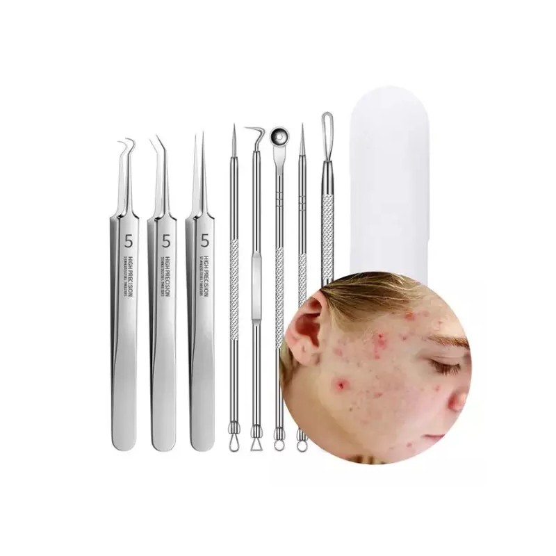 압출기 피부 블랙헤드 도구 8종세트 관리 Blackhead Removal Tool 8-Piece