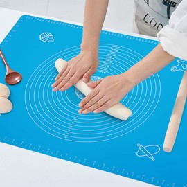 Alfombrilla de Silicona para Hornear, Alfombrilla de Silicona Antiadherente para Amasar con Báscula, Almohadilla de Silicona de Cocina Extra Grande para Hacer Pasteles en la