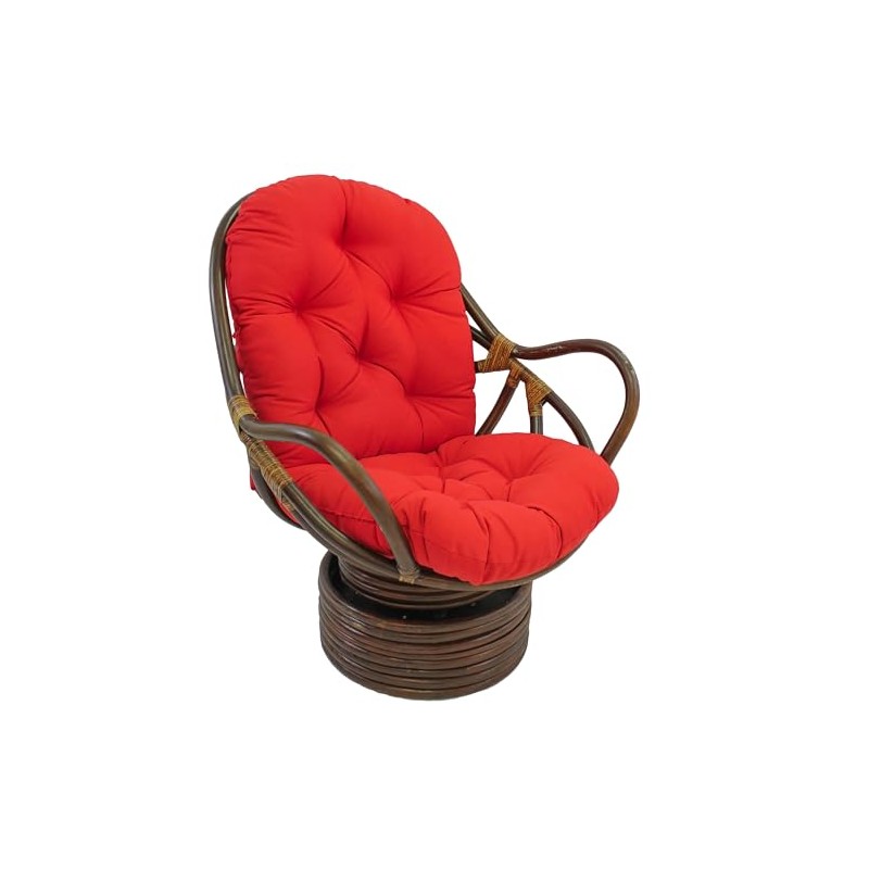 Blazing Needles Solid Twill Swivel Rocker Chair Cushion, 48" x