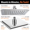 AquaSpa Giant 9-inch Diagonal Square Rain Shower Head PLUS 11-inch