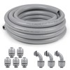 Elecoman 1/2inch 100ft Liquid-Tight Conduit and Connector Kit,Flexible Non-Metallic Liquid