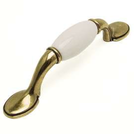 WAKI Ceramic Handle 3.0 inches (76 mm) Antique Brass
