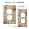 TebuTeak Decorative Outlet Covers Rustic Pink Rose Flower Green Leaf