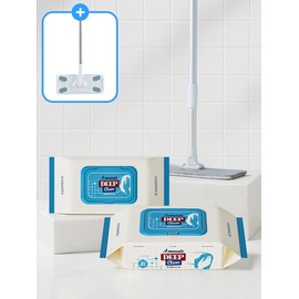 [Exclusive rolling pin giveaway event] Wet mop cleaning cloth, dust floor cleaning wipes, 4 large packs, 120 sheets + rolling pin free gift / [단독구성밀대 증정 이벤트] 물걸레청소포 먼지 바닥 청소물티슈 대형 4팩 120매 + 밀대 사은품