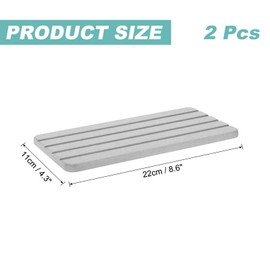 sourcing map 2 Pcs Fast Drying Diatomite Tray, Soap Dish Holders, Water Absorbent Diatomite Coasters, Water Absorbing Stone Sink Organizer for Bathroom Counter, Kitchen, Gray